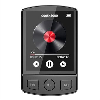 MP3-07 64GB Bluetooth MP3 Musik- och videospelare FM-radio 1,77-tumsskärm MP4-spelare med baksidesklämma