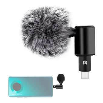 PULUZ PU616B Type-C Trådlös Lavalier Mikrofon Clip-On Omni Mygga Mic för Android Telefon Intervju  /  Livesändning