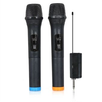 DLDZ Q7 trådlös karaokemikrofon Professionell UHF Dual Channel Dynamisk Handhållen trådlös mikrofon med mottagare