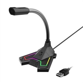 M4 USB Kondensatormikrofoner för datorer RGB-ljus Gaming Kondensatormikrofoner för sändningar online