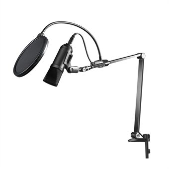 UPERGO AP-4M Justerbart Mikrofonfäste med Mic Clip Pop Filter