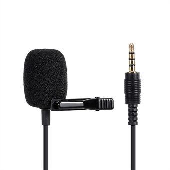 3.5mm AUX Lavalier Microphone Omni-directional Condenser Mic for YouTube Interview Conference Vlog Recording