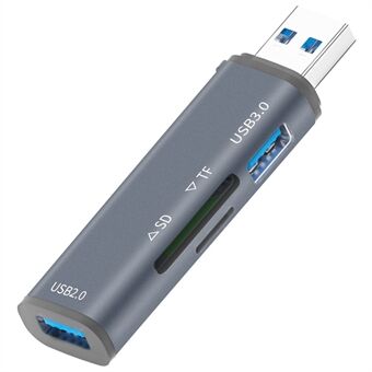 ADS-308A Aluminiumlegering USB 3.0 + USB 2.0 Delningshub SD / TF-kortläsare