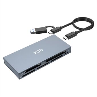 CR359 10 Gbps Överföring 6-i-1 Kortläsare Stöd för XQD / SD / TF / MS / XD / CF Kort för PC Laptop