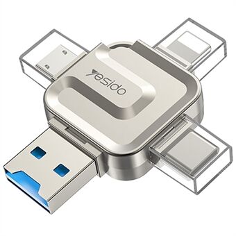 YESIDO GS23 USB 3.0 Höghastighets Kortläsare 4 i 1 TF Kortläsare Bärbar Minneskortadapter