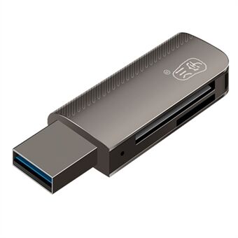 KAWAU C370 USB3.0 SD+TF 2-i-1-kortläsare Portabel Mini Metallkortläsare med Enkel Enhetsbokstav