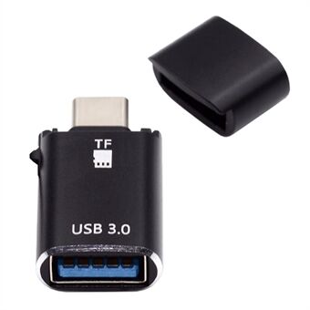 UC-035-TF 10Gbps Typ-C till USB 3.0 hona OTG+TF-kortläsare-adapter för bärbara datorer, surfplattor och telefoner.