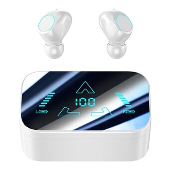 M48 Bluetooth Hörlurar Brusreducering Gaming Trådlösa Earbuds med Digital Display och Skjutbart Laddningsfodral