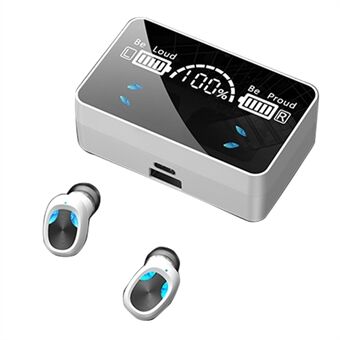 X3 TWS Bluetooth 5.1 Mini Wireless Touch hörlurar Vattentät Sport Stereo Musik Calling Headset med Spegelyta LED Display Laddningsfodral