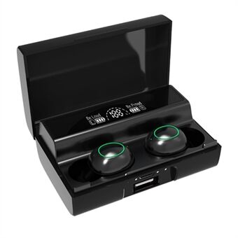 XG01 TWS Trådlös Bluetooth-hörlurar Brusreducering LED-ljus In-ear hörlurar Öronsnäcka Headset med digital skärm laddningsfodral