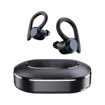 Q23 Ear Hook Headset Vattentät TWS Trådlösa Bluetooth-hörlurar Sports Touch-styrda hörlurar med laddningskabel - Svart