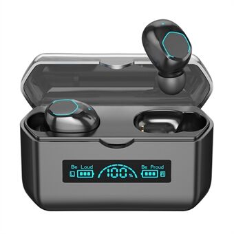 M19 Wireless TWS Earbuds Mini Sports Bluetooth 5.2 Headset med Digital Display Stereo Binaural In-Ear hörlurar med laddningsfodral Stöd Power Bank-funktion