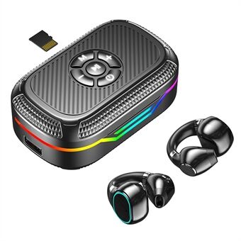 DX-15 MP3 Bluetooth Trådlös Hörlur RGB Ljus Clip-On Öronsnäcka Med Stöd För TF Kort Output.