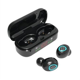 V7 Wireless BT5.0 hörlurar Smart Touch Control Button In-ear Sports Earbuds med låg latens med LED-skärm