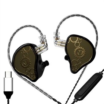 ND Venus Löstagbara Type-C Trådbundna Hörlurar HiFi-Ljud Industriella In-Ear Hörlurar (Med Mikrofon)