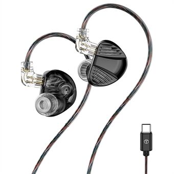 TRN V10 Pro Type-C Avtagbara Trådbundna In-Ear Hörlurar HiFi Musik Gaming Headset med Mikrofon