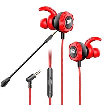 TF-3 HiFi Stereo Headset 3,5 mm trådbundet E-Sports Gaming Musik In-ear hörlurar med dubbla mikrofoner