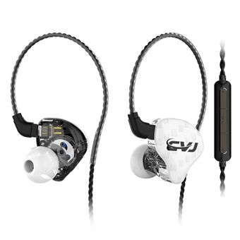 CVJ CSA 3,5 mm trådanslutet headset med mikrofon, brusreducerande HiFi rörligt järn in-ear hörlurar