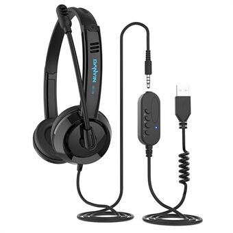 DANYIN BH109 3.5mm/USB Trådbundet Affärsheadset Telefonhörlurar med Mikrofon