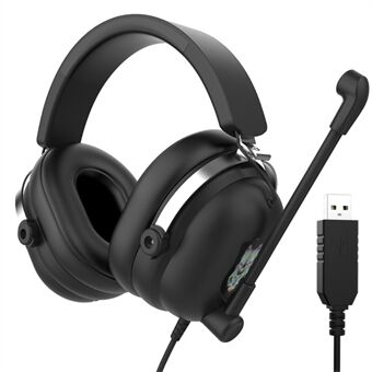 DANYIN T30 Head-Monted PC Headset Trådstyrda spelhörlurar med RGB LED-ljus för datorer