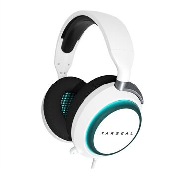 TARGEAL 916 USB-spelheadset PC-hörlurar med kabel 360-graders brusreducerande mikrofon 7.1-kanals surroundljudshörlur med RGB-LED för PS4/PS5/ Nintendo Switch