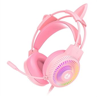 BATXELLENT H82 Cat Ears Design trådbundna hörlurar RGB Light Gaming Headset med brusreducerande mikrofon