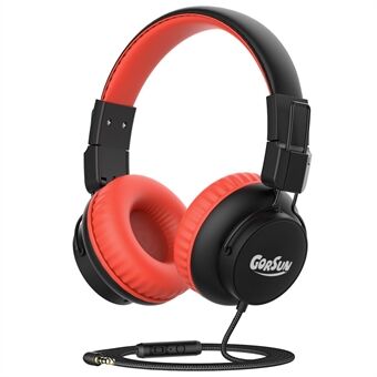 GORSUN E92V Headset med kabel för barn Vikbara lätta hörlurar Bärbara hörlurar 3,5 mm AUX volymgräns för mobiltelefon MP4
