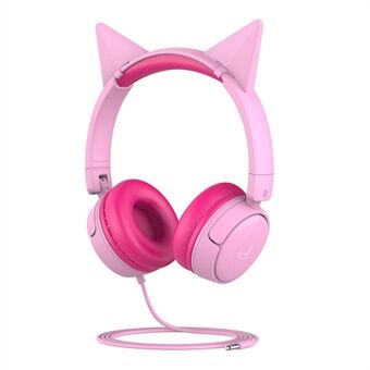 GORSUN GS-E62V Cat Ear Decor Vikbara barnhörlurar trådbundna HiFi-hörlurar Over-ear Kid Headset