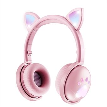 BK9 Cat Öronformade Gaming Hörlurar Trådlös Bluetooth Mic HiFi 7.1 hörlurar LED Light Over-Ear Headset