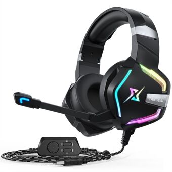 TARGEAL 7.1 Surround Sound USB-trådbundna hörlurar PC Gaming Headset med RGB-ljus för PS4 Smartphone Laptop