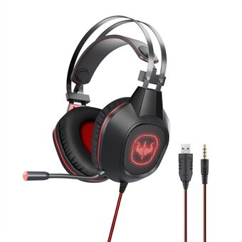 OVLENG GT64 Wired Gaming Headset Over-Ear E-sport Headset Cool Lighting USB+3,5 mm hörlurar med mikrofon