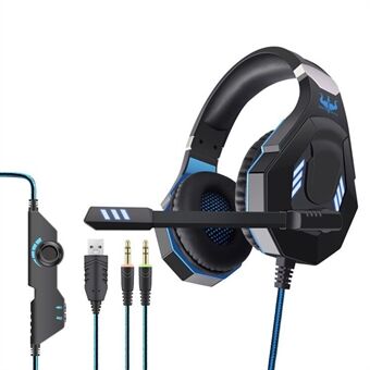 OVLENG GT92 USB+2*3,5 mm trådbunden Over-Ear E-sporthörlurar Ergonomiskt datorspelsheadset med LED-ljus