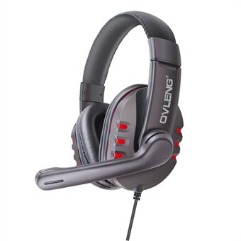 OVLENG Q7 Over-Ear HiFi-ljud Spelheadset Volym Justerbar funktion USB-kabel Trådbundna hörlurar E-Sports hörlurar med mikrofon