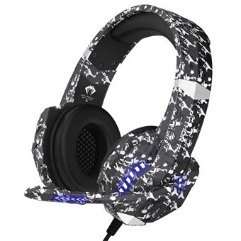 PYTHON FLY Wired Gaming Headset Stereoljud Färgglatt ljus 3,5 mm Over-Ear hörlurar med mikrofon