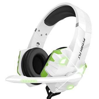 PYTHON FLY G9000MAX 3,5 mm+USB Trådbunden Over-Ear E-sporthörlurar 7.1 Surround Sound Datorspelsheadset med LED-ljus