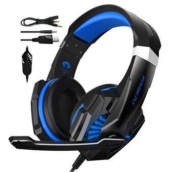 PYTHON FLY G9000mini 3,5 mm+USB-kabel Ergonomiska Over-Ear E-sporthörlurar Brusreducering Gaming Headset med LED-ljus