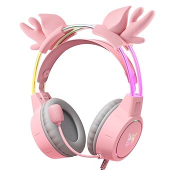 ONIKUMA X15 Pro Wired Gaming Hörlurar med RGB Light Antlers Design Stereo Surround Headset för dator PC Gamer