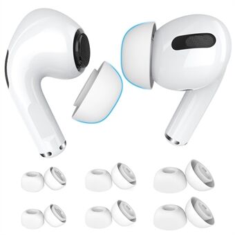 AHASTYLE WG86 6 par hörlurar öronsnäckor för Apple AirPods Pro 2 / AirPods Pro In-Ear silikon hörsnäckor Soft Cover Ersättning, storlek: S+M+L