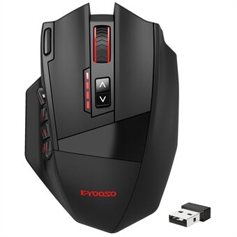 E-YOOSO X33 2.4G Trådlös + USB-C Trådbunden Datorspelmus med 12 Sidoknappar