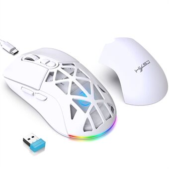 HXSJ T26 Trådlös mus Bluetooth5.1 + 2.4Ghz Dubbla lägen 4800 DPI RGB Bakbelyst mus