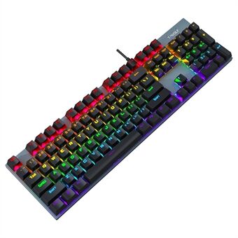 T-WOLF T17 USB Trådbunden Tangentbord 104-Tangenters Färgbakgrundsbelyst Dator Gaming Mekaniskt Tangentbord