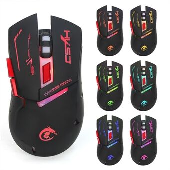 HXSJ X30 7 Colors 3 Levels of Adjustable DPI Colorful Luminescent Game Mouse - Black