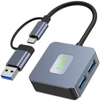 2320 USB+Type-C Expansionshub till 4 X USB 3.2 Honportar 10Gbps Dataöverföringsadapter