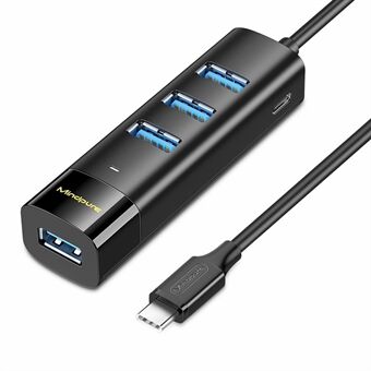 MINDPURE US023 0.3m Typ-C till USB 3.0 4-Portar Hub Höghastighets Laptop Dockningsstation