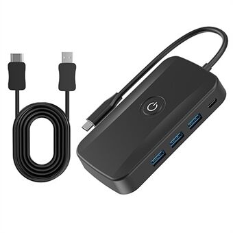 FX-2330 5-i-1 Type-C Hub med PD-laddning, 3 USB 3.0-portar och 2K UHD trådlös HD