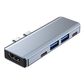 YG-2102 5 i 1 Multiport Hub USB Type-C 4K HDMI-kompatibel PD 100W laddningsadapter för MacBook Pro/Air