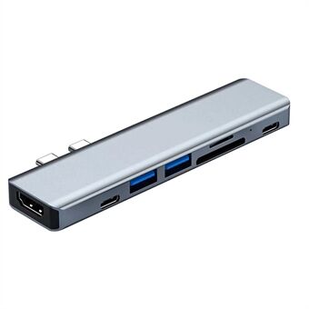 YG-2101 7 i 1 USB-hubb med 4K HDMI USB 3.0 PD Snabbladdning SD TF-kortläsare Multiport Dockningsstation Adapter för MacBook Pro/Air