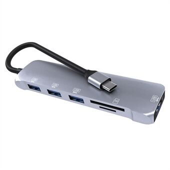 NK-3043 6 i 1 Type-C Hub USB 3.0 Dockningsstation TF-kortläsare för iPad Pro MacBook Air Pro