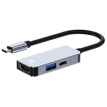 JUNSUNMAY JSM-HUB010 Type-C Extension Hub Station till 4K HD-videoutgång+87W PD-port+USB 3.0 för bärbar dator