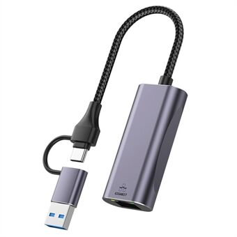 T30B Dockningsstation USB / Typ-C till Gigabit Hub-adapter för anteckningsbok, surfplatta och telefoner